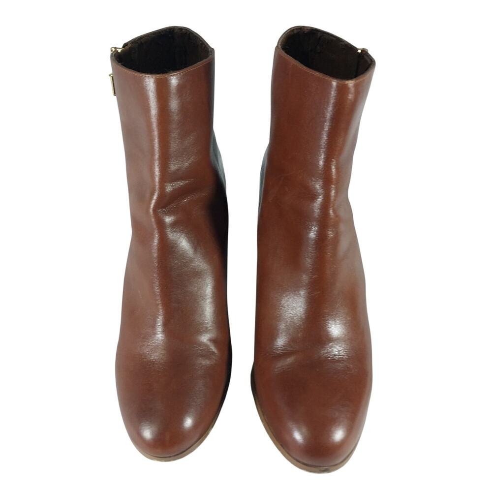 MICHAEL KORS! COGNAC BROWN GENUINE LEATHER ANKLE BOOTS! SZ 10M - Picture 1 of 12